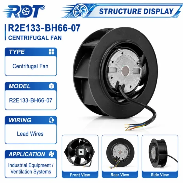 Centrifugal Fan, R2E133-BH66-07, 133mm - view 2