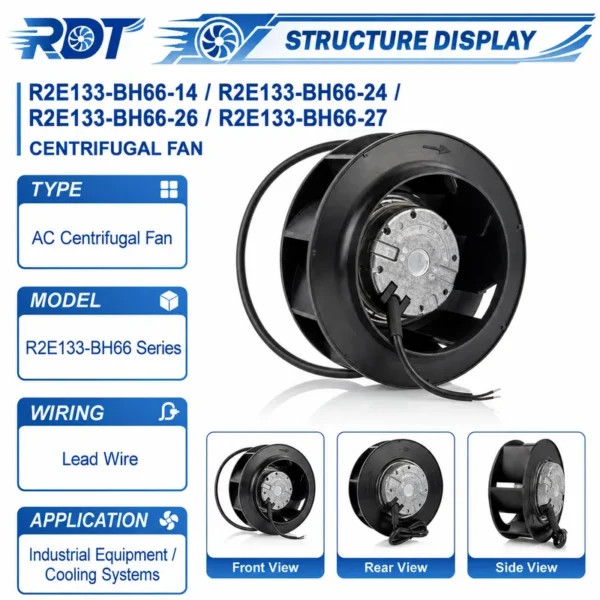 Centrifugal Fan, R2E133-BH66-26, 230V, 24W, 3300RPM - view 2