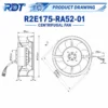 Centrifugal Fan, R2E175-RA52-01, 230VAC, 175mm, M2E052-CA - view 3