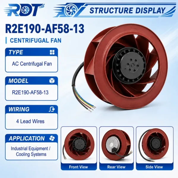 Centrifugal Fan, R2E190-AF58-13, 190mm, 230V, 0.5A - view 2