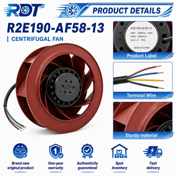 Centrifugal Fan, R2E190-AF58-13, 190mm, 230V, 0.5A - view 5