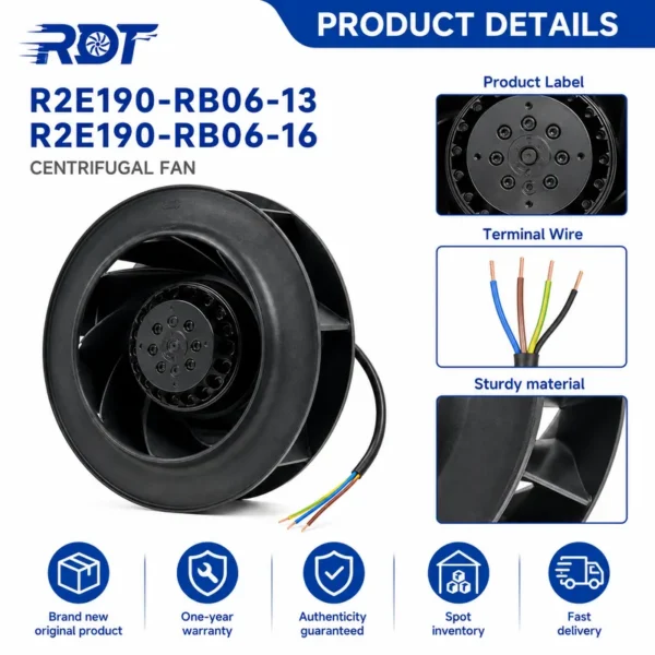 Centrifugal Fan, R2E190-RB06-16, 190mm, 230VAC, 450m3/h - view 5