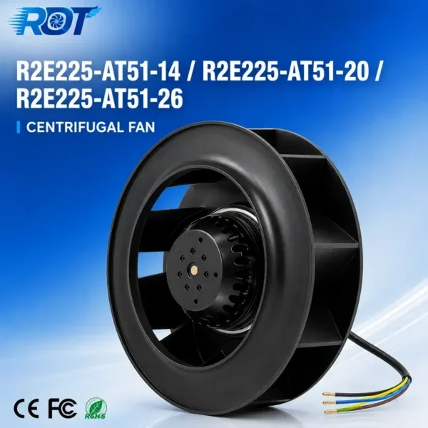 Centrifugal Fan, R2E225-AT51-26, 230V, 225mm, 150W