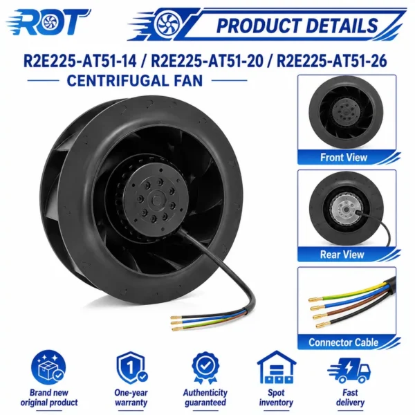 Centrifugal Fan, R2E225-AT51-26, 230V, 225mm, 150W - view 5