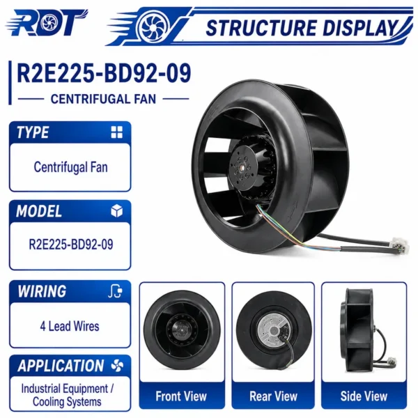 Centrifugal Fan, R2E225-BD92-09, 230V, 225mm, Inverter - view 2