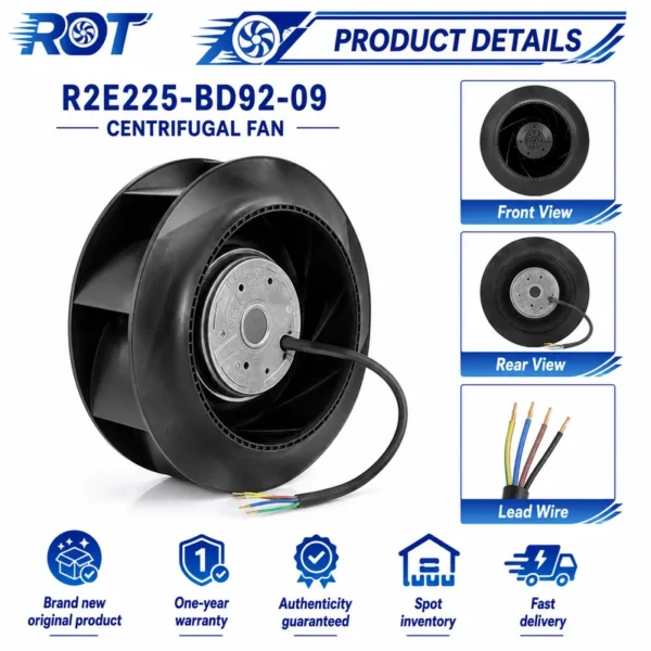 Centrifugal Fan, R2E225-BD92-09, 230V, 225mm, Inverter - view 5