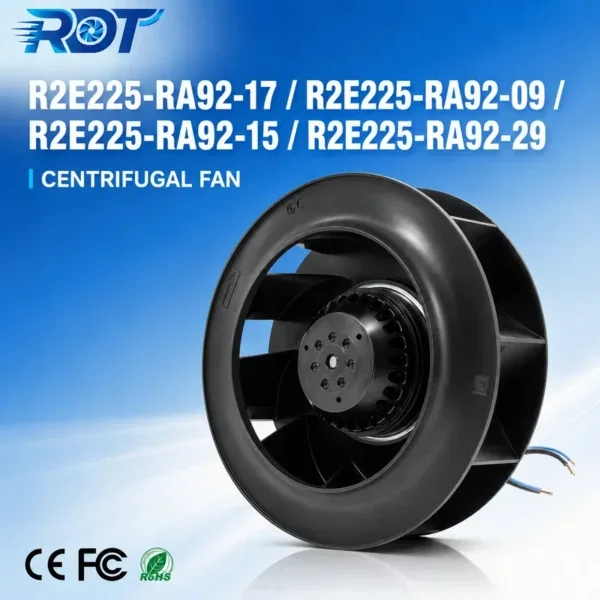 Centrifugal Fan, R2E225-RA92-29, 230V, 225mm