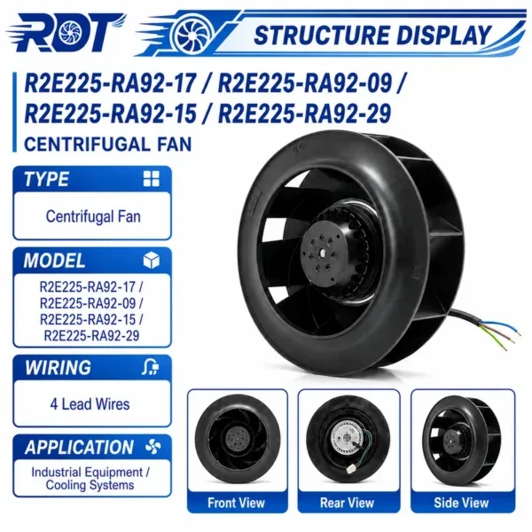 Centrifugal Fan, R2E225-RA92-29, 230V, 225mm - view 2