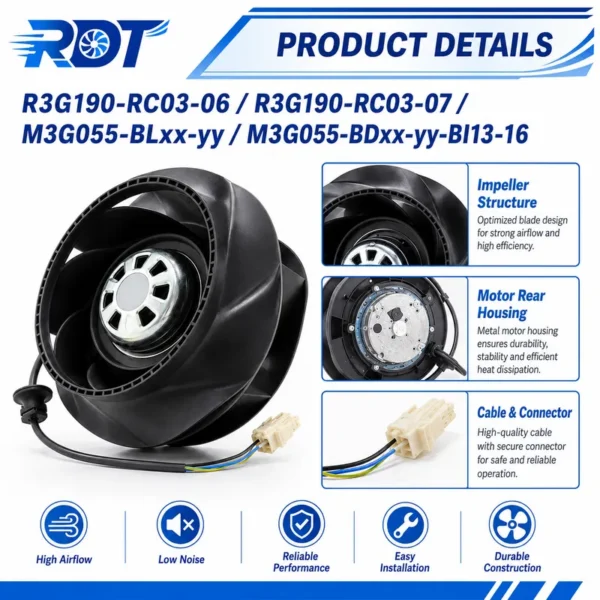 Centrifugal Fan, R3G190-R801-06/10, HVAC - view 6