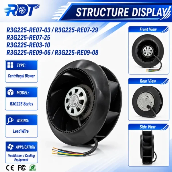 Centrifugal Fan, R3G225-RE09-08, HVAC - view 2