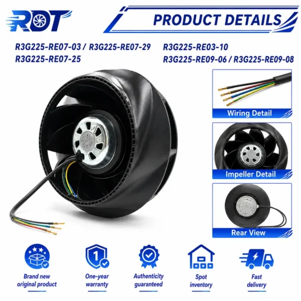 Centrifugal Fan, R3G225-RE09-08, HVAC - view 5