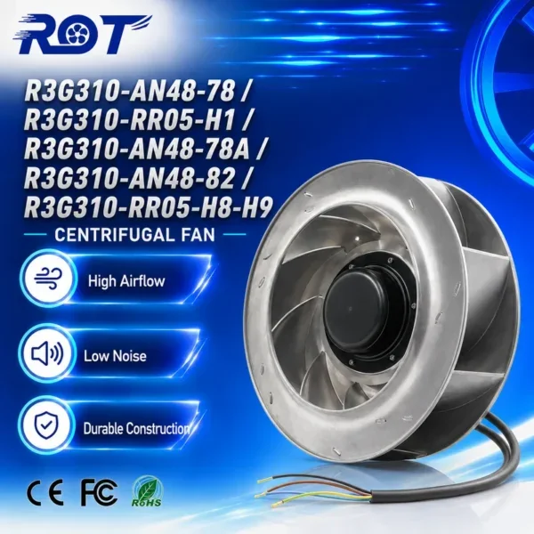 Centrifugal Fan, R3G310-AN48-78, 230V, 310mm, HVAC