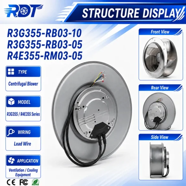 Centrifugal Fan, R3G355-RB03-05, 400V, 1350rpm, 355mm - view 3