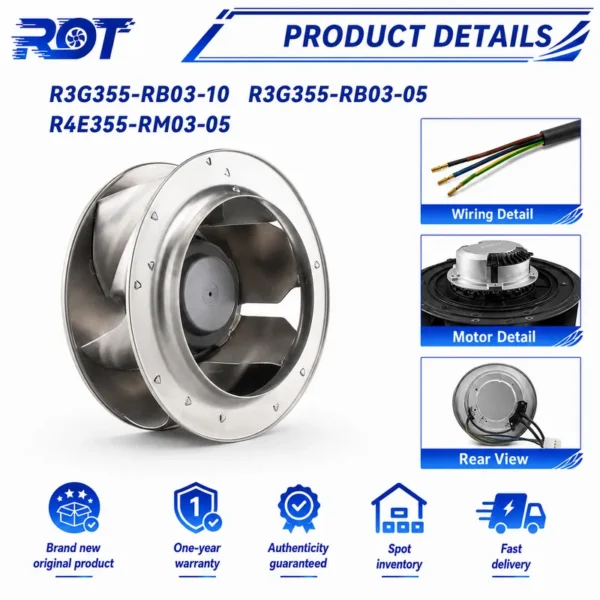 Centrifugal Fan, R3G355-RB03-05, 400V, 1350rpm, 355mm - view 5