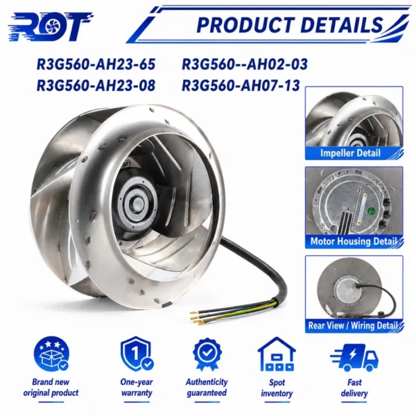 Centrifugal Fan, R3G560-AH02-03, 380V, 3000W, 560mm - view 5