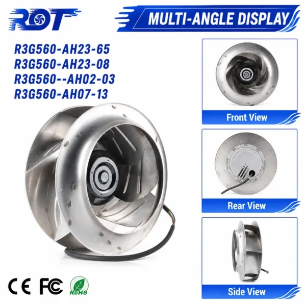Centrifugal Fan, R3G560-AH02-03, 380V, 3000W, 560mm - view 6