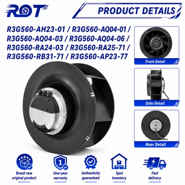 Centrifugal Fan, R3G560-RB31-71, 400V, 2.9KW, HVAC - view 5