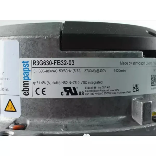 Centrifugal Fan, R3G630-RB32-03, 630mm, 400V, 3600W - view 4
