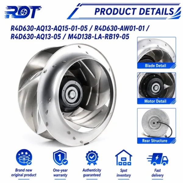Centrifugal Fan, R4D630-AQ13-05, 400V, 4100W, 630mm - view 3