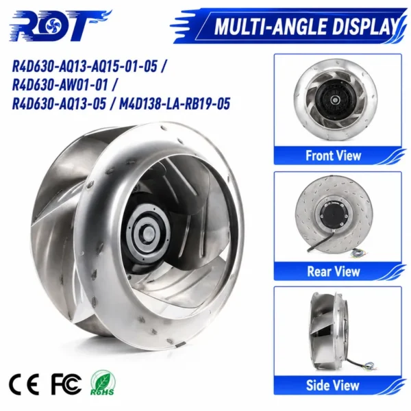 Centrifugal Fan, R4D630-AQ13-05, 400V, 4100W, 630mm - view 5