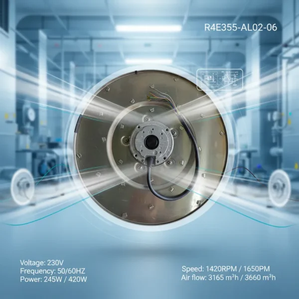Centrifugal Fan, R4E355-AL02-06, Aluminum, 230V, 50Hz - view 2