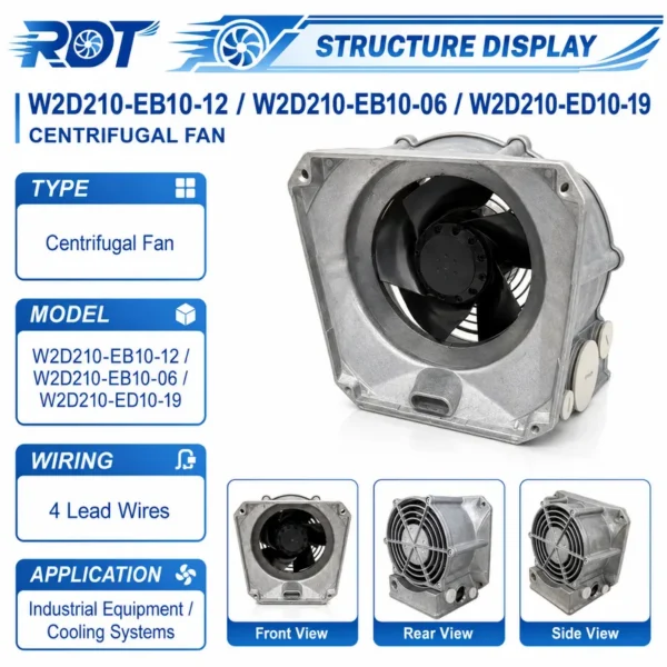 Centrifugal Fan, W2D210-ED10-19, 250mm, 230V, 400V - view 2