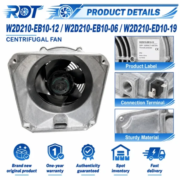 Centrifugal Fan, W2D210-ED10-19, 250mm, 230V, 400V - view 5