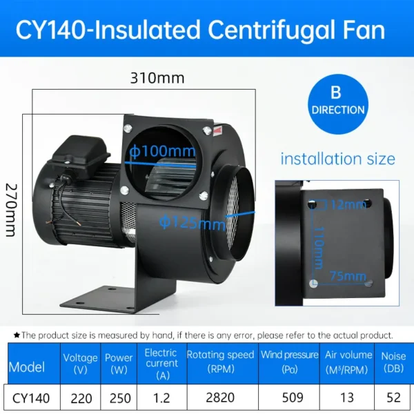 Centrifugal Fan, YCZX, CY140, 220V/380V - view 3
