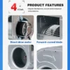 Centrifugal Ventilation Exhaust Fan, 8-8ac, 110V, 220V, 230V - view 3