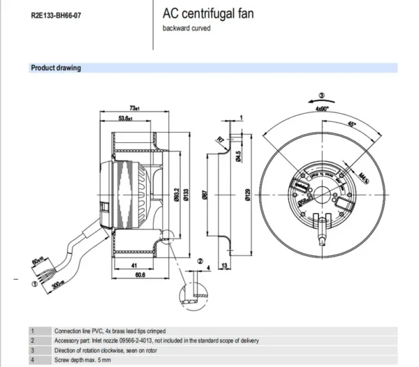 Centrifuge Cooling Fan, TYP, R2E133-BH66-26, R2E133-BH66-05 - view 4