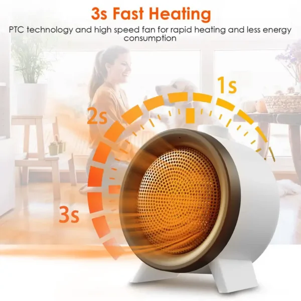 Ceramic Heater, 1000W, Portable - view 3