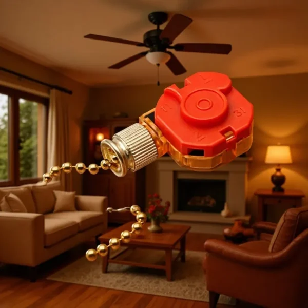Chain Control Nickel Fan, Brass, Battery - view 2