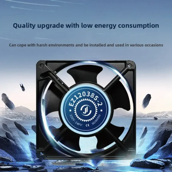 Chassis Cabinet Cooling Fan, 120x120x38mm, Axial, AC220V/240V - view 2