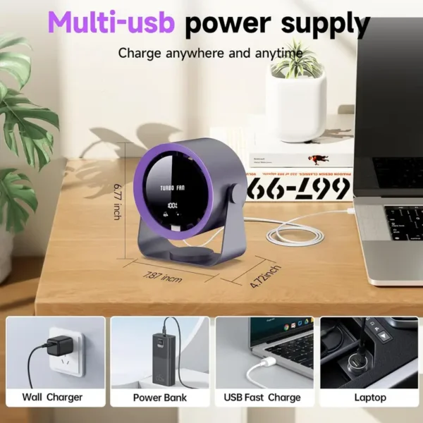 Circulation Fan, USB, 4-Speed - view 4