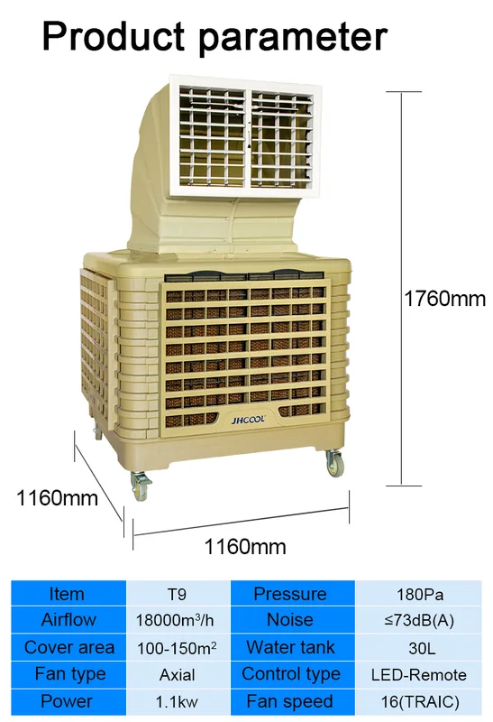 Climatizadores Portable Desert Cooler, 30L, 18000m3, 220V-240V - view 5