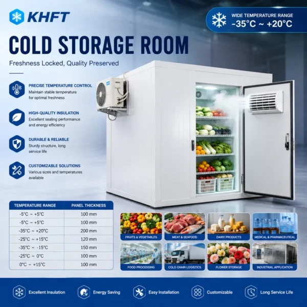 Cold Room Freezer, KHFT, R507 R404 R448 R449, ISO9001 CE