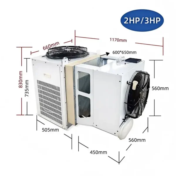 Cold Room Refrigeration Unit, 2HP, Monoblock - view 4