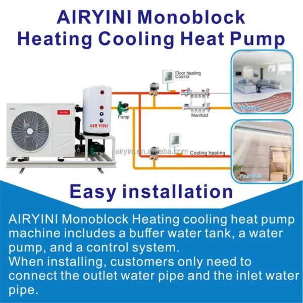 Cold Warm Heat Pump, Solar, EVI, Monoblock - view 3