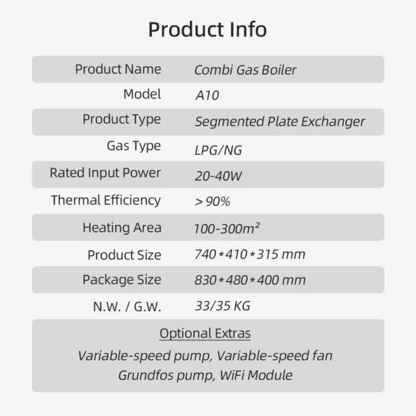 Combi Gas Boiler, 24KW, 28KW, 32KW, Wall - view 6