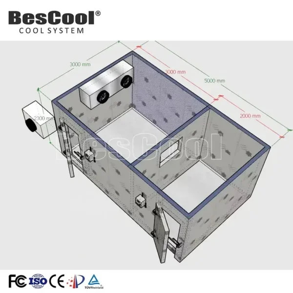 Commercial Walk-in Cooler, 100mm, 220v