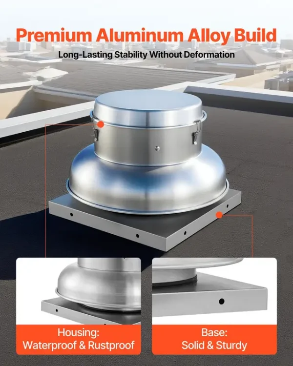 Compact Roof Exhaust Fan, 21inch, DC Power Supply - view 3