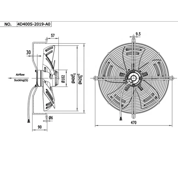 Condensing Unit, YWF4D-400S, Axial - view 3