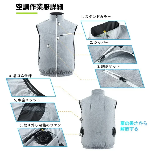 Conditioning Vest Fan, COTTON, USB, 5V - view 5