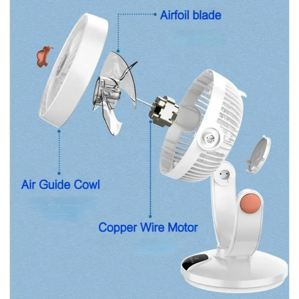 Control Desk Fan, Portable, 35W - view 6