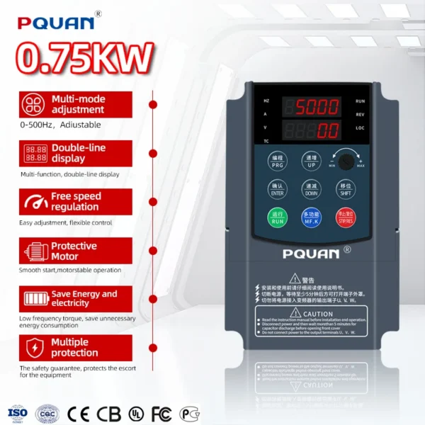 Control for Industrial Pump, 380V, 0.75KW, VFD