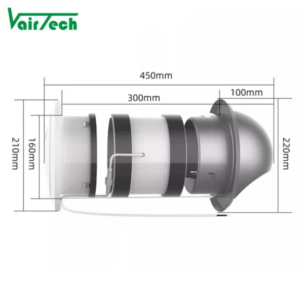 Control Ventilation Duct Fan, 12V DC, No - view 6
