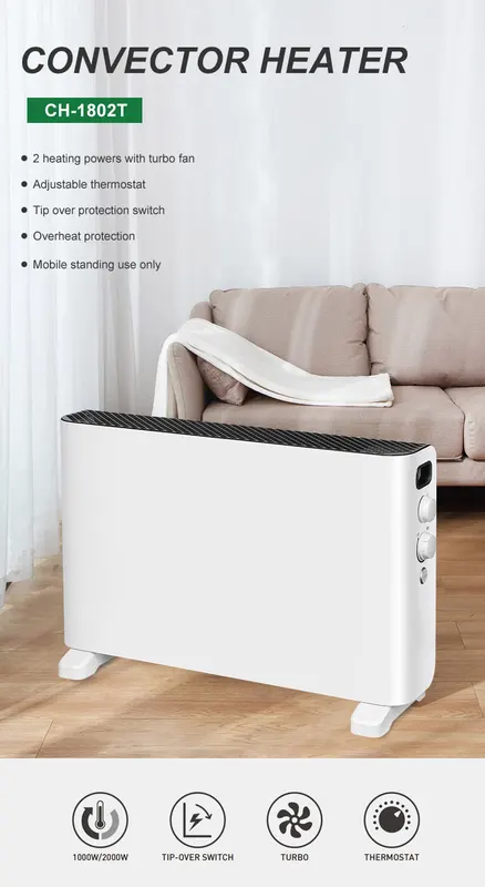 Convector Heater, 2000W, Wall - view 2