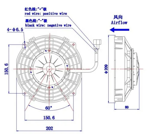 Cooler, 200mm-400mm, 12V/24V, Axial - view 2