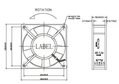 Cooling Fan, 150mm, 110V, 220V, 15050 - view 2