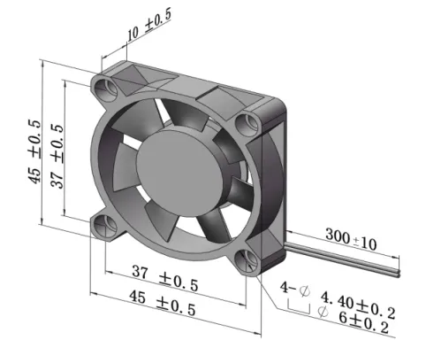 Cooling Fan, 45mm, 45x45x10mm, 24V, Axial - view 5